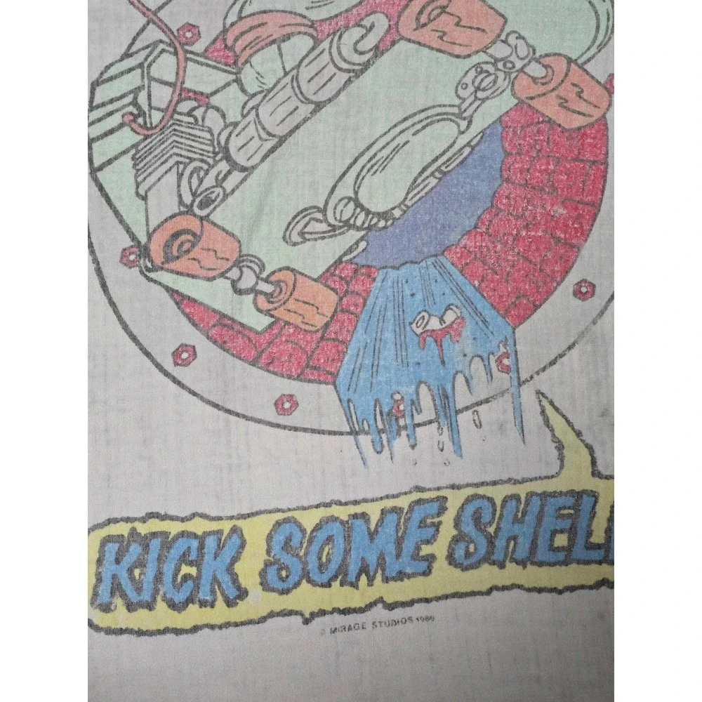 Mirage Studios TMNT Beach Towel Unisex OS‎ White 1989 Kick Some Shell Retro (A)
